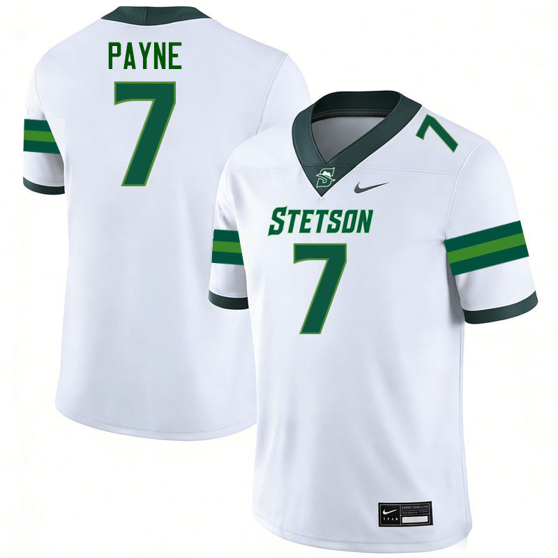 Stetson Hatters #7 Donald Payne College Football Jerseys,Uniforms-White
